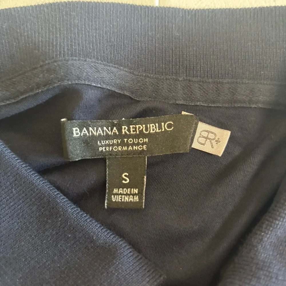 Banana Republic Polo Shirt Mens Small Luxury Touch Performance Cotton Small Navy
